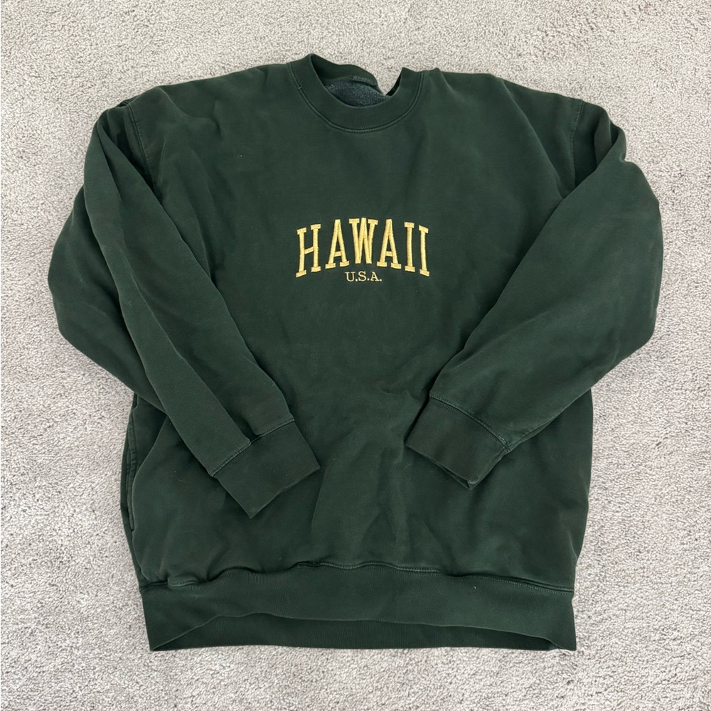 Brandy Melville Dark Green Hawaii Crewneck